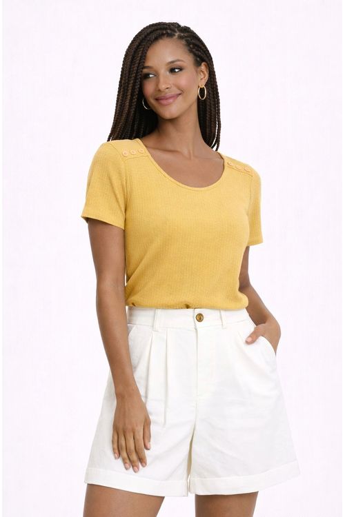 BLUSA CANELADA BOTOES OMBRO -5-